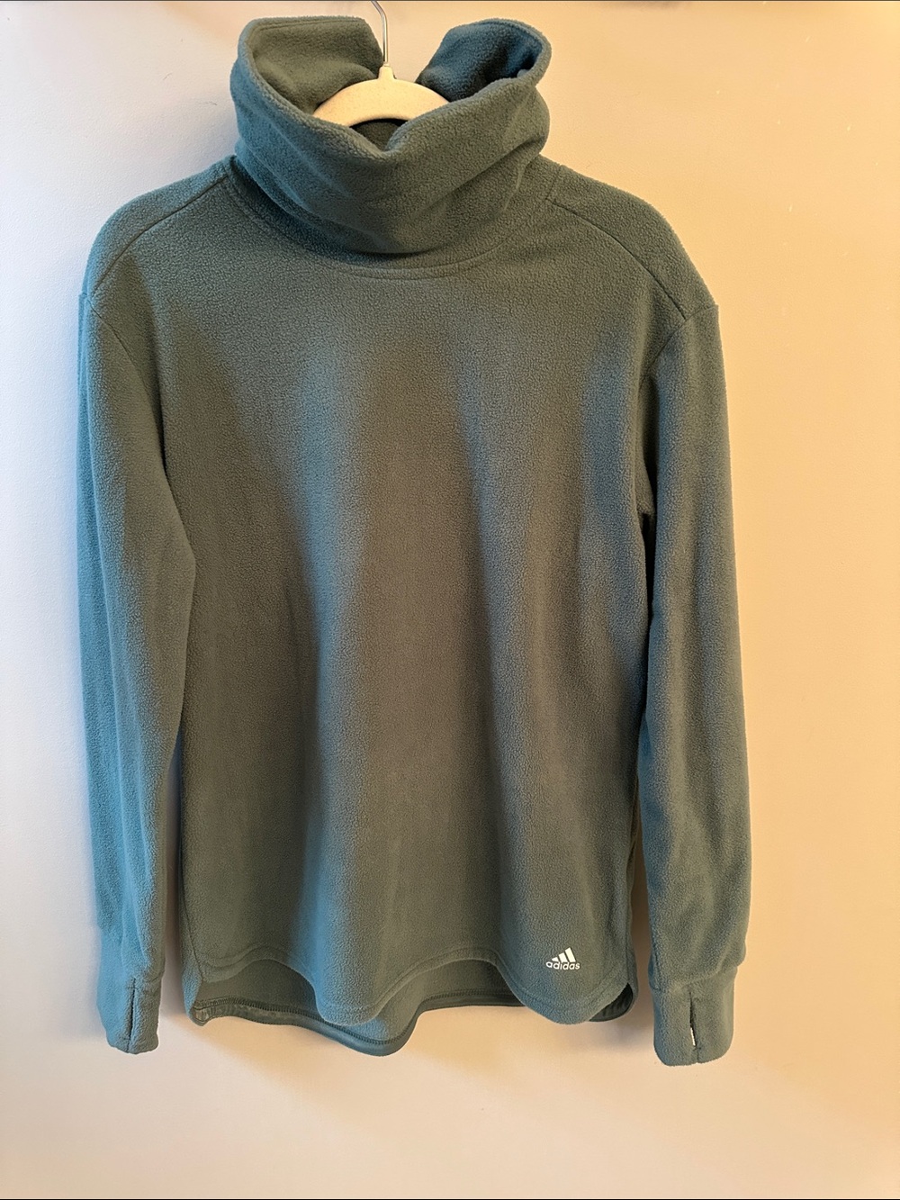 adidas Women’s Sage Green Fleece Turtleneck Sweater
